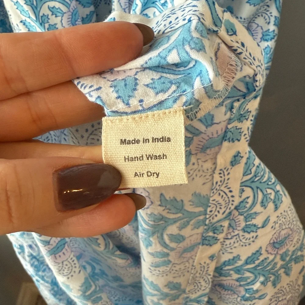 SZ BLOCKPRINTS Tuckernuck Lavender and Cornflower Blue Gaia Dress - Picture 13 of 14